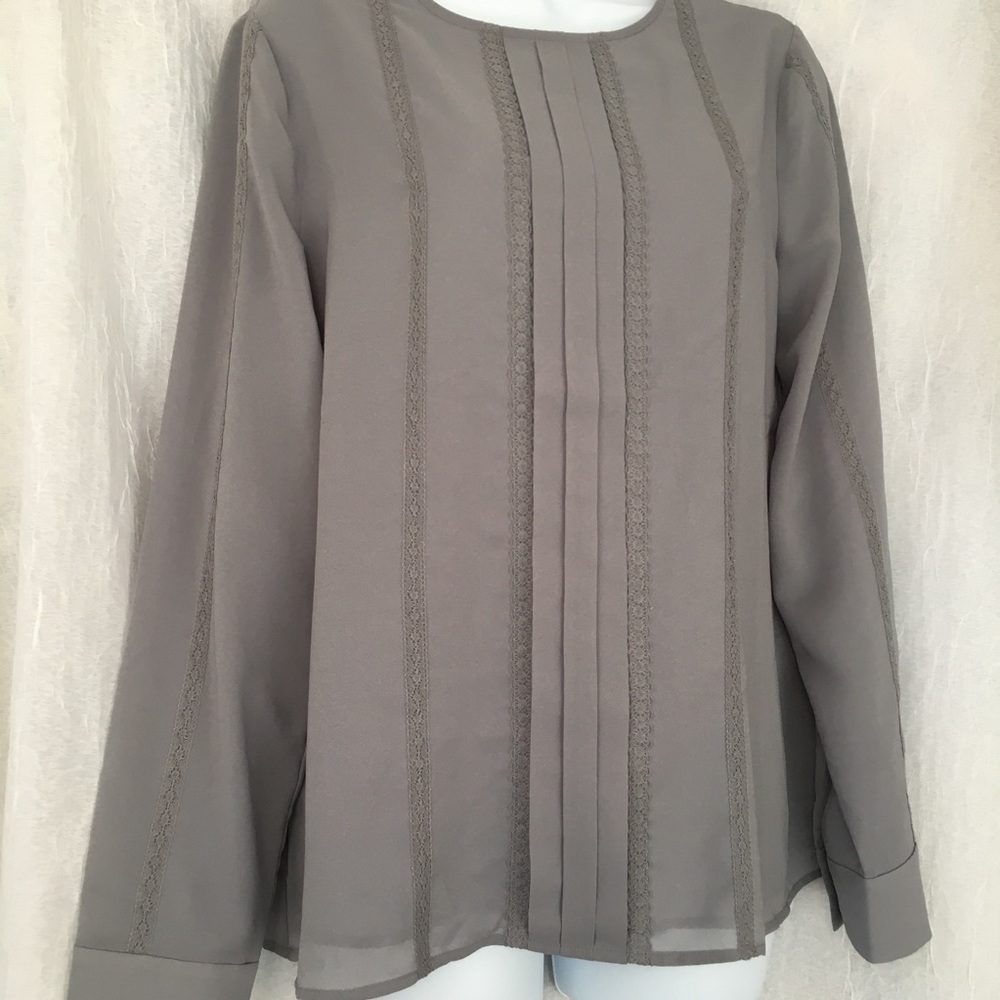 J. Crew Gray Long Sleeve Blouse Size small